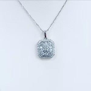 Diamond square necklace