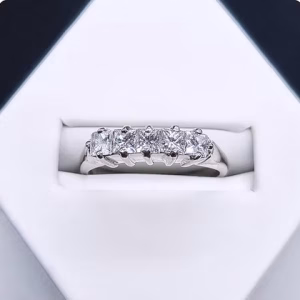 Princess cut diamond five stone ring