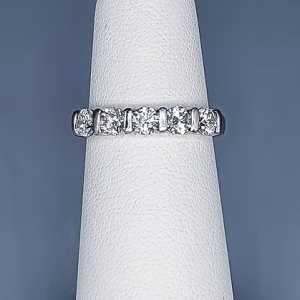 Platinum diamond half eternity ring