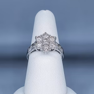 Diamond daisy cluster ring