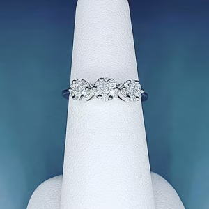 Diamond cluster trilogy ring