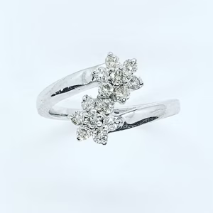 Diamond double cluster ring