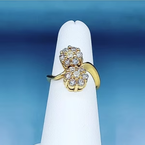 Diamond double cluster ring