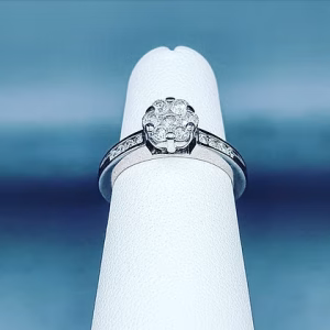 Diamond daisy cluster ring