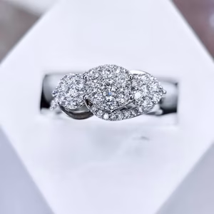 Diamond Cluster Trilogy Ring