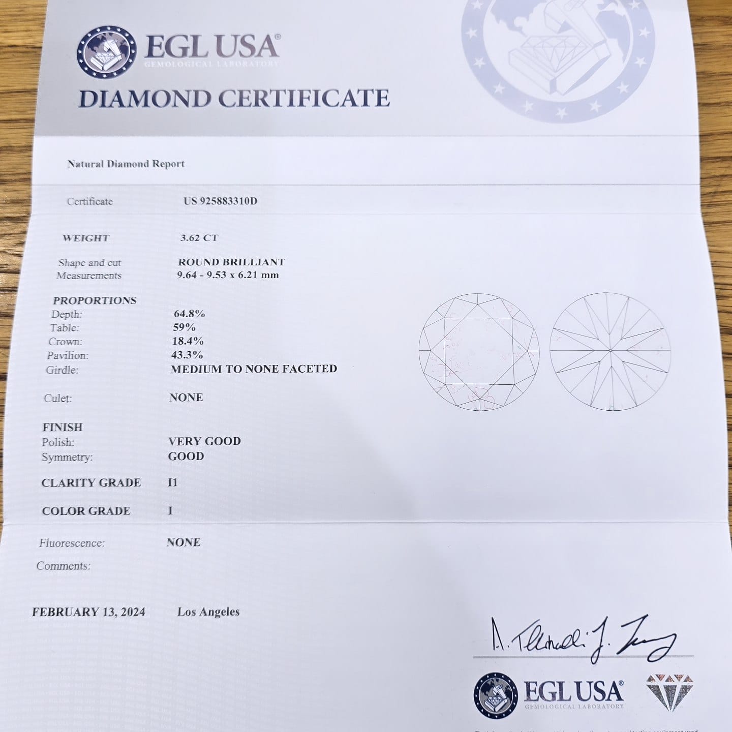 Bridgegate Jewellers Certified 3.62ct Diamond Solitaire Ring 311afb4a 50e5 4422 ab2c 7b2c5957ef4b